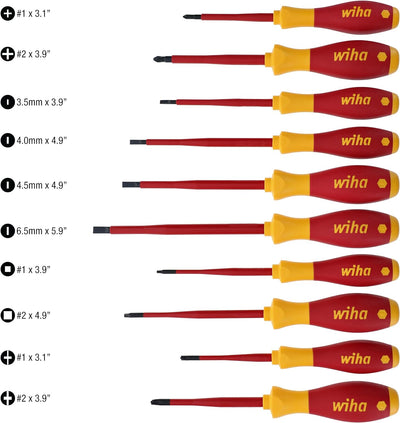 Wiha 32198 Isolierter Slim Schraubendreher-Satz, 11-teilig