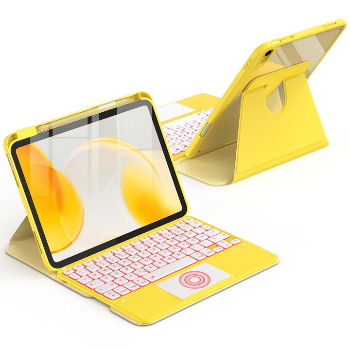 CACOE Drehbare Hülle mit Tastatur für iPad (A16) 11/10 Generation (11/10.9 Zoll) 2025/2022 mit Touch