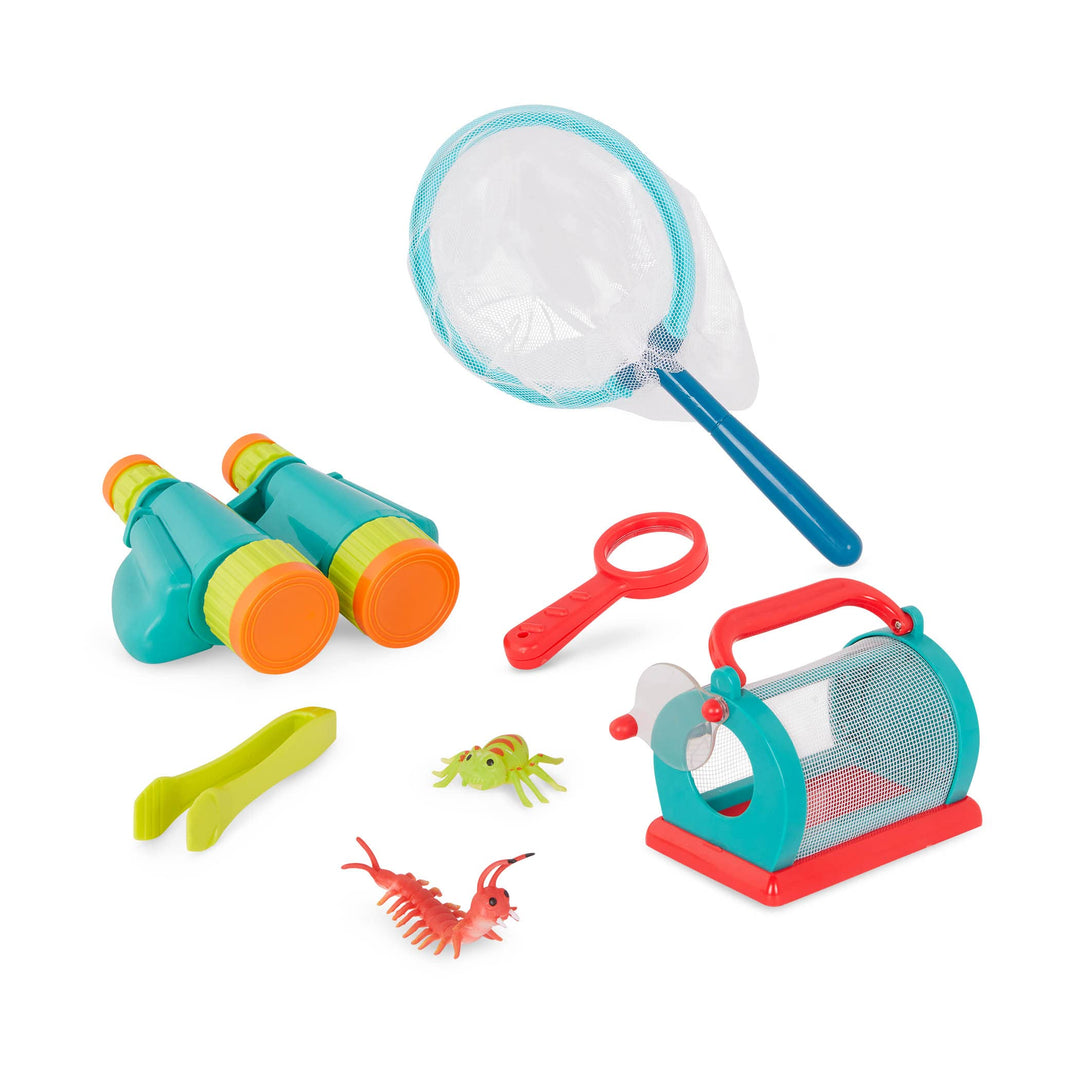 B. toys - Kleine Entdecker - Entdecker-Kit für Kinder - Outdoor-Spielzeug - Insektennetz, Fernglas,