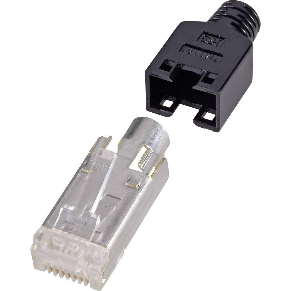 Renkforce H9540.4-10 RJ45-Steckverbinder, geschirmt CAT5e H9540.4-10 Stecker, gerade Pole: 8P8C Schw