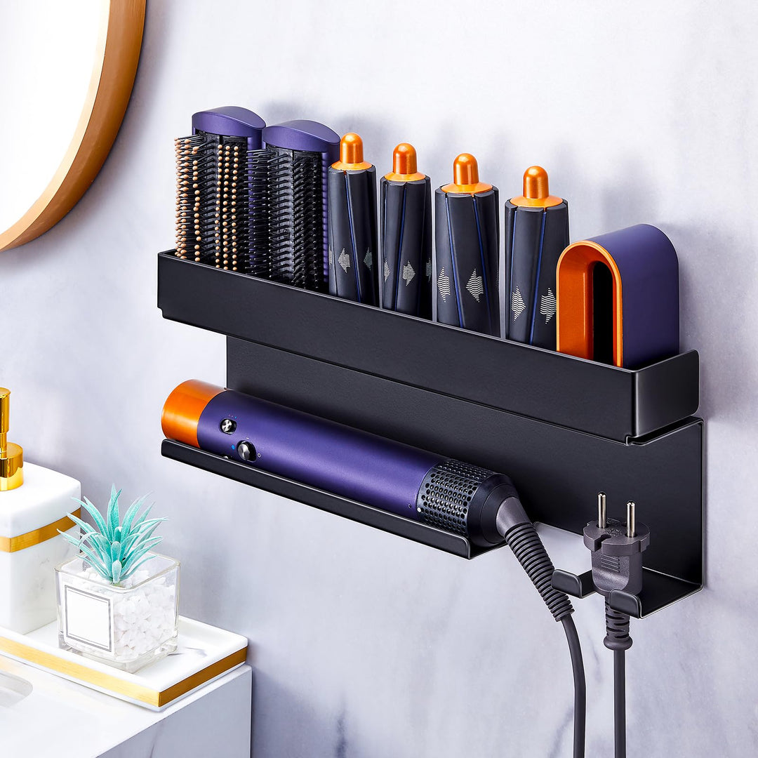 Föhnhalter Wand Ohne Bohren, Föhn und Glätteisen Halterung Für Styler Lockenstab Zubehör, Fönhalteru