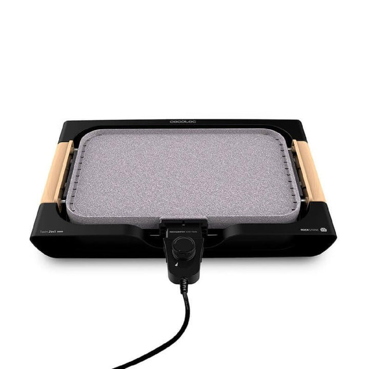 Cecotec Elektrische Grillplatte Rock&Water 2000.RockStone Steinverkleidung, Einstellbarer Thermostat