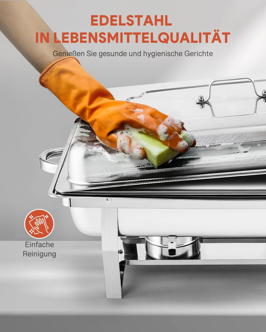 Wilprep Chafing Dish Speisewärmer 9L 2pcs Edelstahl Warmhaltebehälter Wärmebehälter Edelstahl Buffet