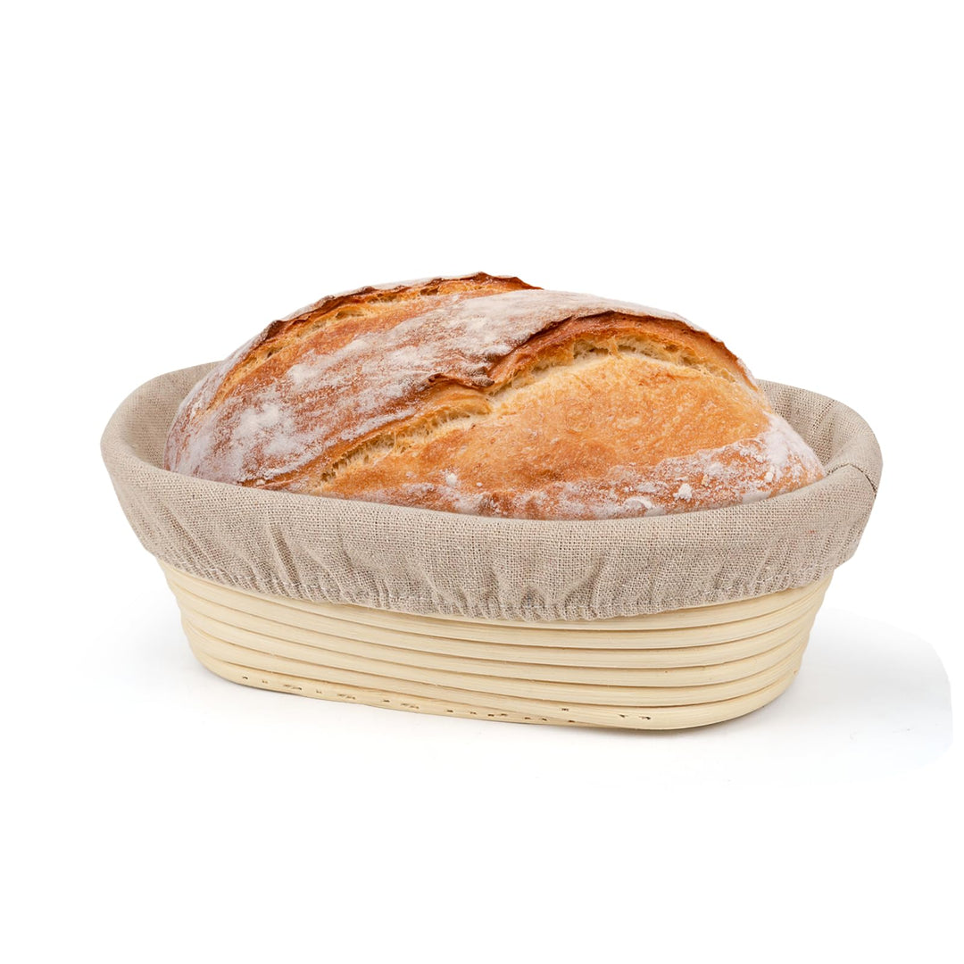 Gärkorb Brot Set,Gärkörbchen,25cm Oval Gärkorb Zum Brotbacken-Set für Professionelle und Häusliche B