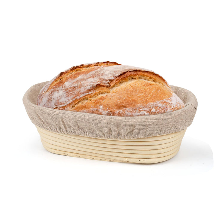 Gärkorb Brot Set,Gärkörbchen,25cm Oval Gärkorb Zum Brotbacken-Set für Professionelle und Häusliche B