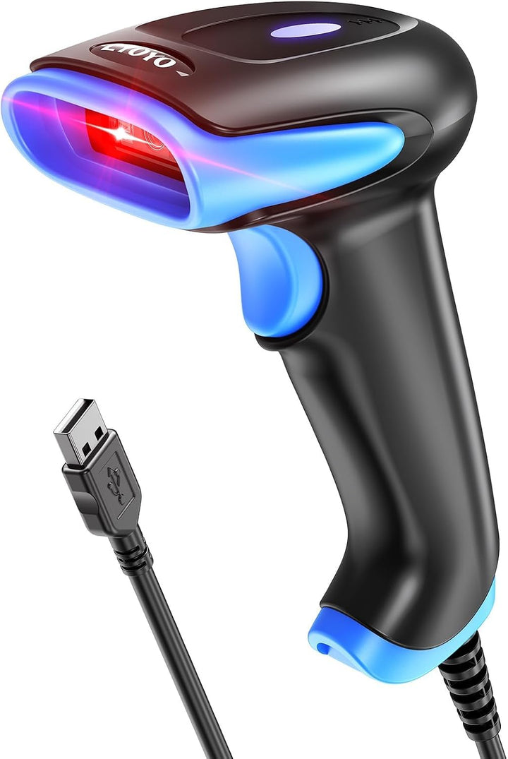 Eyoyo Barcode Scanner 1D 2D QR kabelgebunden, QR Code Scanner Handheld Barcode Leser für PC, Mac, La