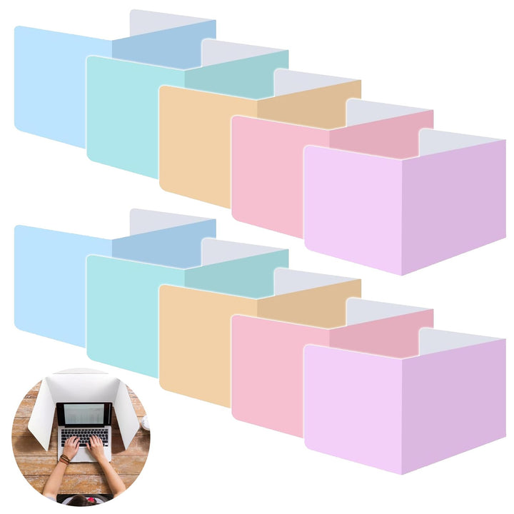 DAZZTIME Trennwand für Schreibtisch,10 Stück Tragbarer Schreibtischteiler40x30x30 cm,Faltbare Schrei