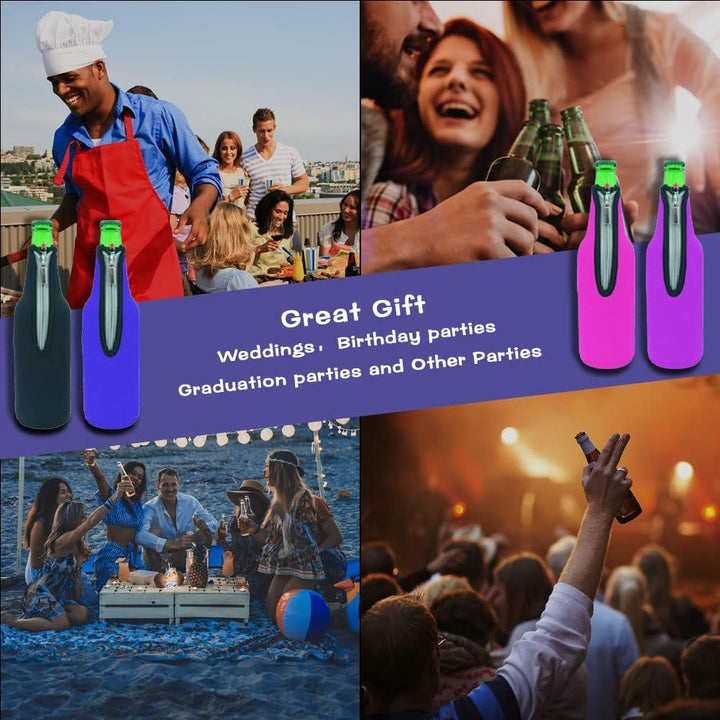 4 Stück Koozies Thermohülle Isoliertasche Hülle Tasche für Flasche 520 ml (17,6 oz) aus Neopren mit