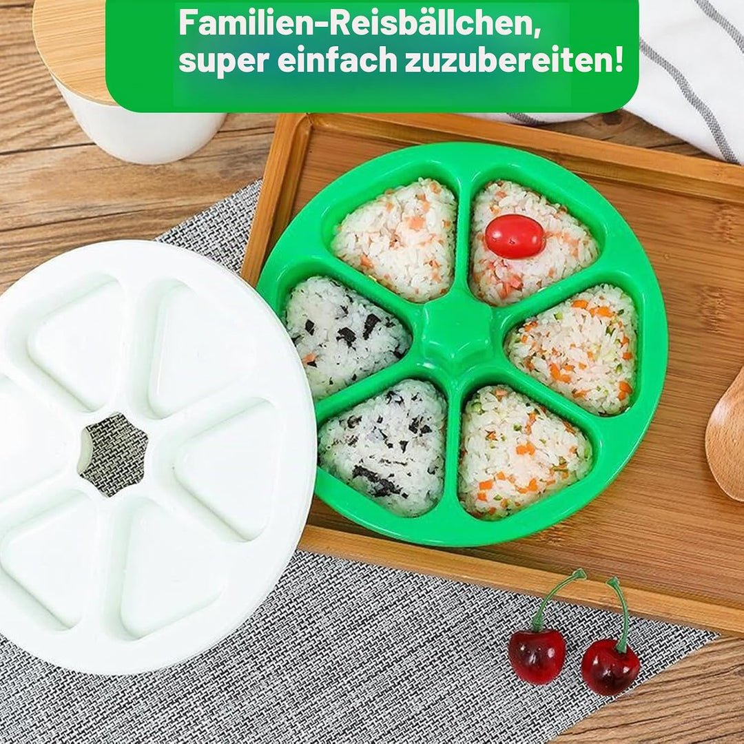 Nizirioo Dreieckig Sushi Set Onigiri Maker Antihaft Onigiri Form Sushi Werkzeuge mit Ölpinsel, 6 in