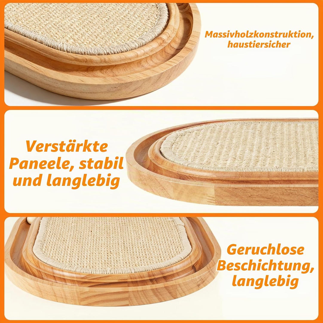 Sisal Kratzbrett Katzen, 2 in 1 katzenspielzeug, Widerstandsfähig Katzenkratzbrett mit Natürliche Si