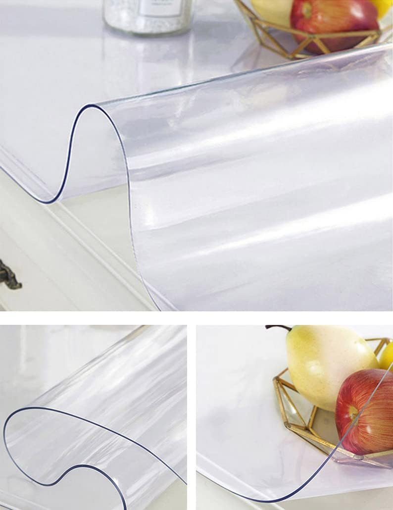 FANIVIN Haushalt PVC Transparent Tischdecke Tischmatte Schreibtisch Tischfolie Schutzfolie Quadrat D