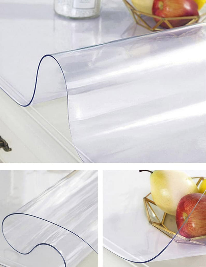 FANIVIN Haushalt PVC Transparent Tischdecke Tischmatte Schreibtisch Tischfolie Schutzfolie Quadrat D