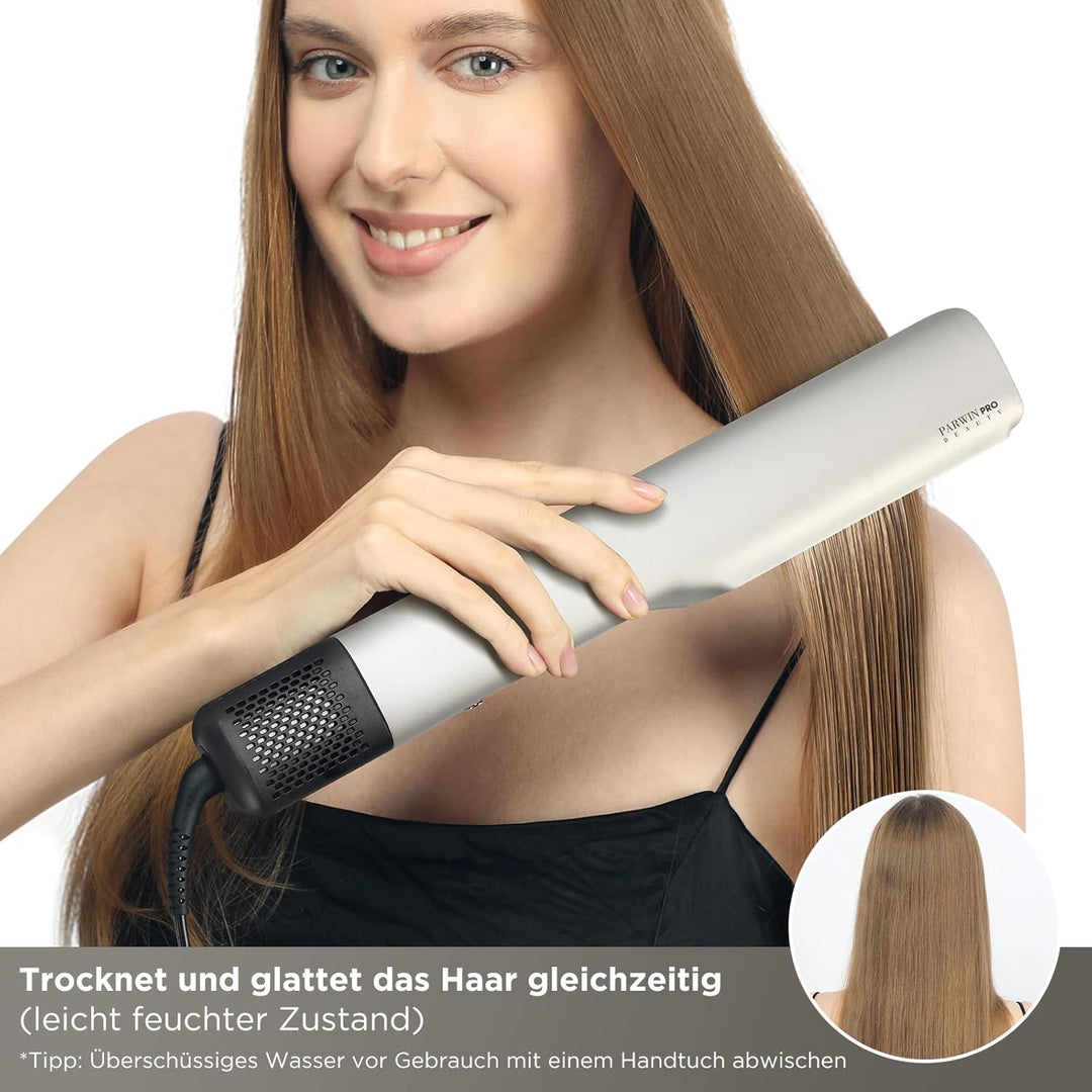 Air Haarglätter, PARWIN PRO BEAUTY Ionen Air Glätteisen, Nass bis Trocken, Ohne Heizplatten, Ohne Hi