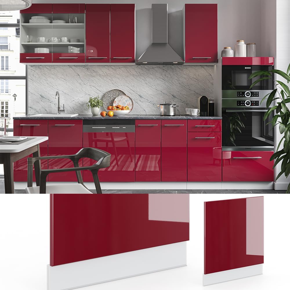 Vicco Frontblende Fame-Line, Bordeaux Hochglanz/Weiss, 60 cm ohne Arbeitsplatte Bordeaux Hochglanz G