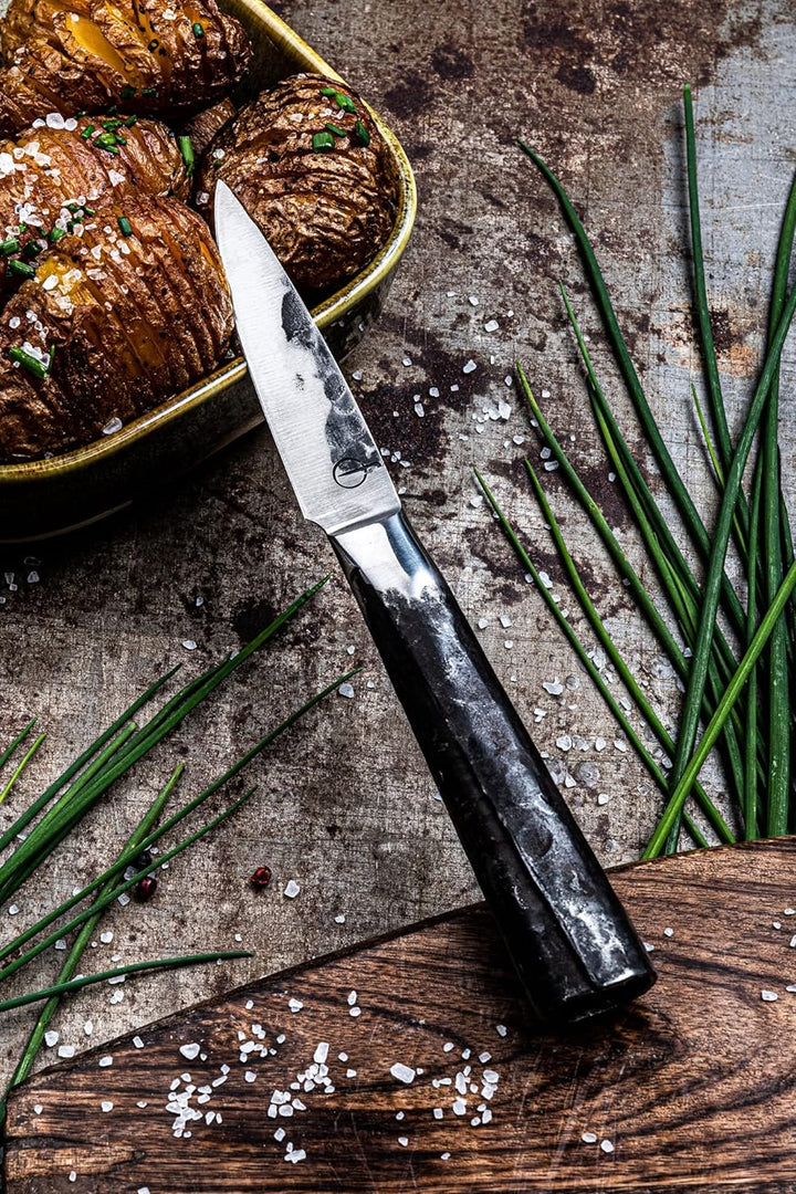 Forged Intense Schälmesser 9cm, handgefertigt, in Holzkiste