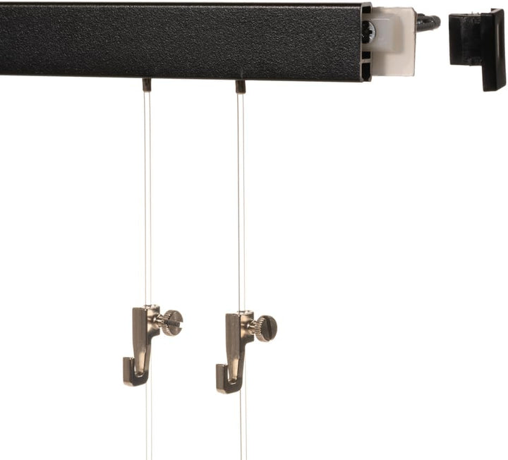 36 Meter (18 x 2m) SOFT-RAIL® Bilderschienen Set BUDGET (M), Schwarz Feinstruktur, versch. Längen un