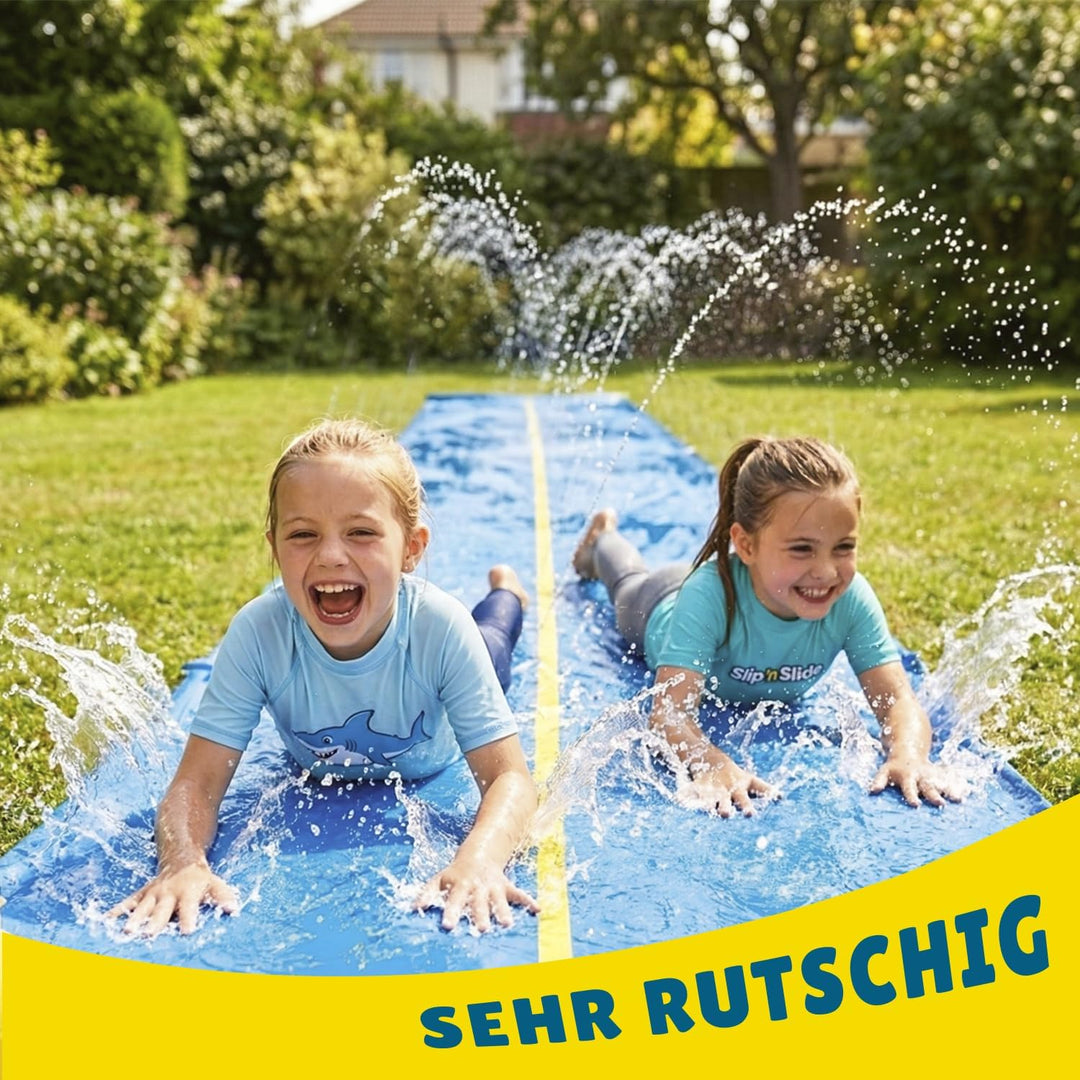 Offizielle VentriBattle® | Zweibahn-Rutschmatte | Anschliessbarer Wasserschlauch | 10 Meter | Premiu
