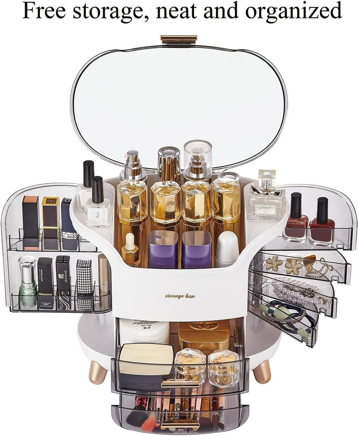 Make Up Aufbewahrung Cosmetic Organizer Kosmetik Schminktisch mit Deckel Schubladen Grosse Kapazität