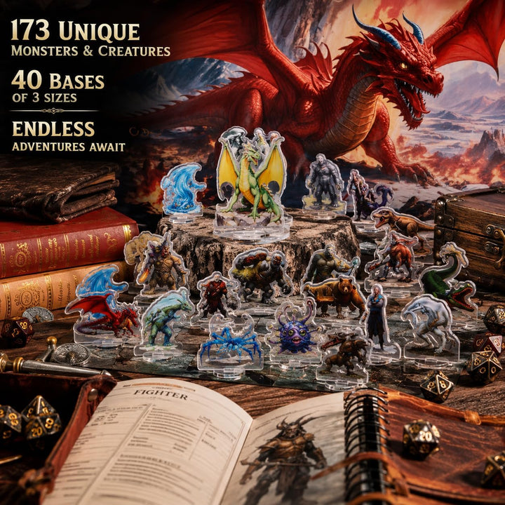 DND Miniatures Dungeons and Dragons Starter Set 170 Minis für DND 5E Maps Pathfinder Accessories Fla