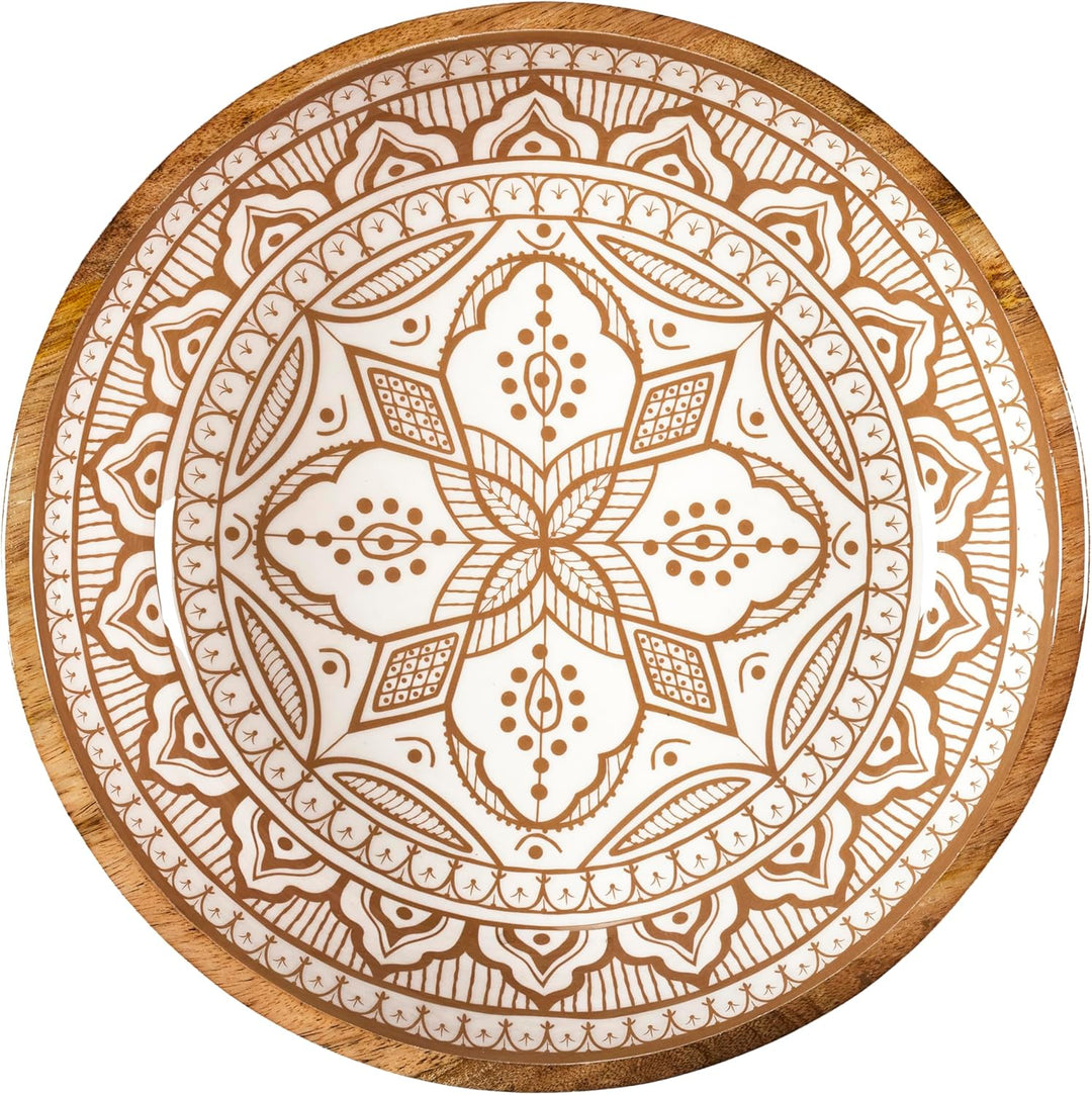HOME DECO FACTORY, KA0570, Dune Mango Wood Terracotta Salad Bowl, Elegant and Modern Design, Ideal f