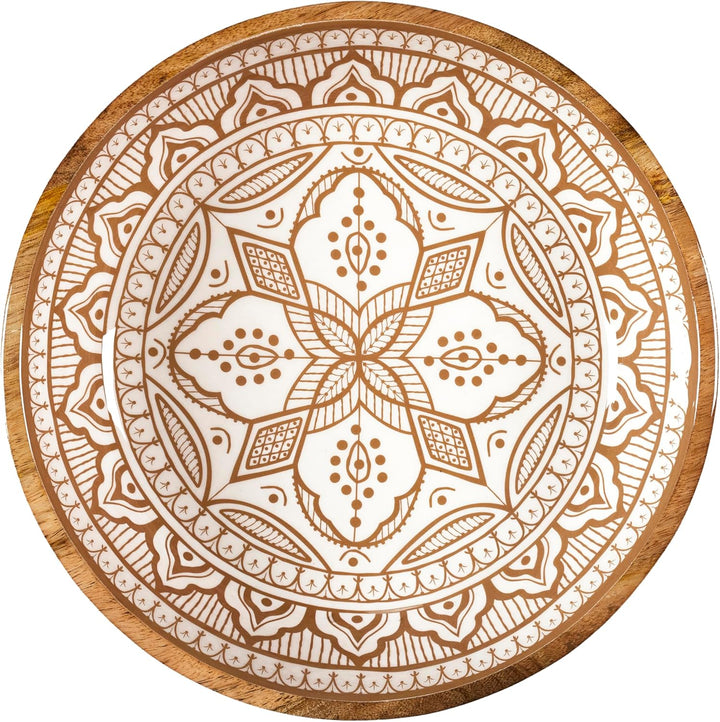 HOME DECO FACTORY, KA0570, Dune Mango Wood Terracotta Salad Bowl, Elegant and Modern Design, Ideal f