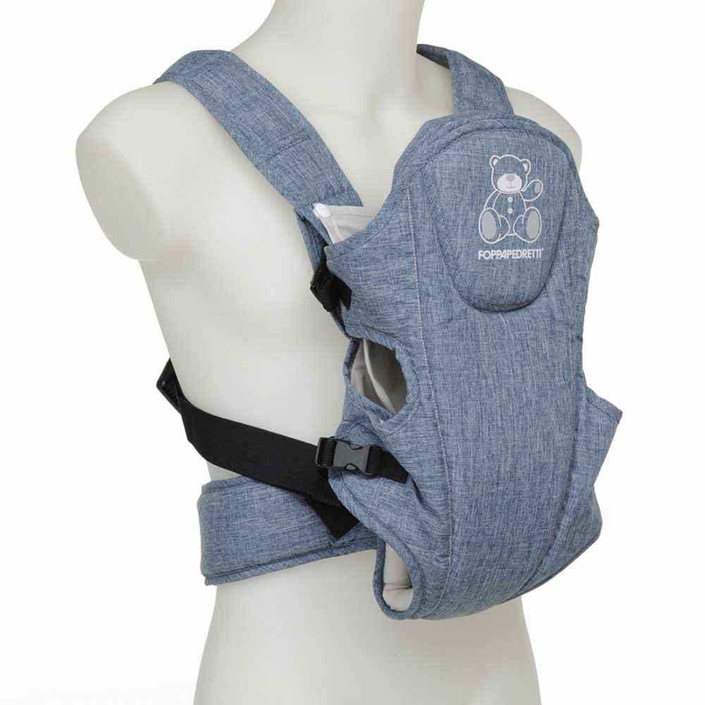 Foppapedretti Babytrage, für Kinder von 3,5 bis 9 kg, Jeans Blau 1 UnitࠨConfezione da 1), Blau 1 Uni