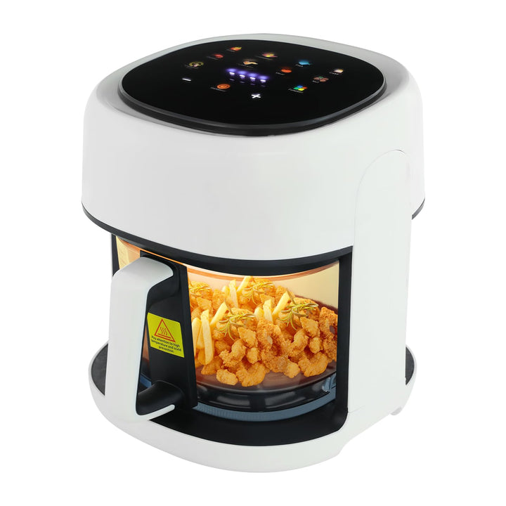 Heissluftfritteuse/Air Fryer, 3.3L Smart Airfryer mit Full Touch Screen & Sichtfenster, Garen und Ba