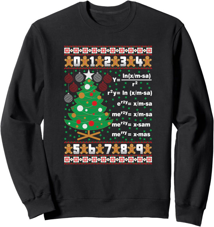 Math Christmas Gifts Ugly Christmas Geek Teacher Holiday Sweatshirt