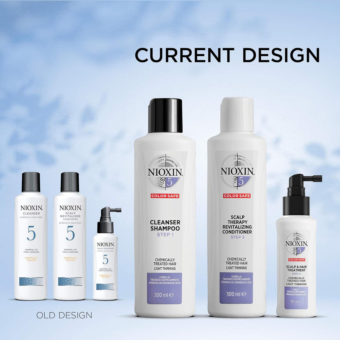 NIOXIN System 5 für chemisch behandeltes Haar mit leichter Ausdünnung Probe-Set 150 ml/50 ml, Probe-