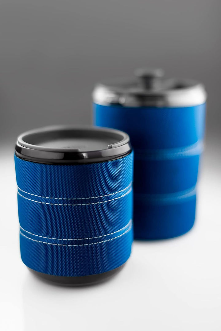 GSI Outdoors Kaffeepresse und Iso Becher Set für 1 Person, blau, 79412 Blau 591,5 ml, Blau 591,5 ml
