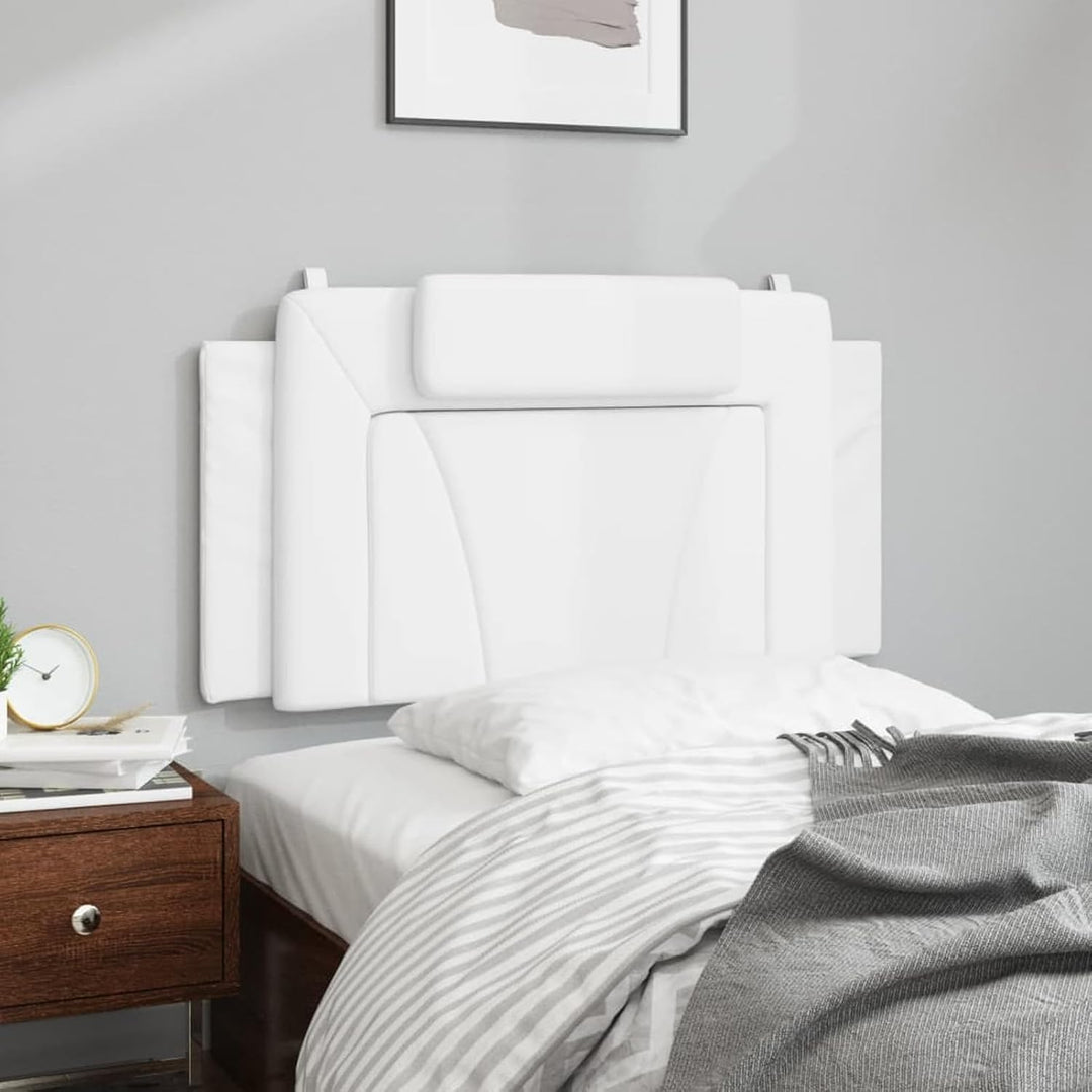 Homgoday Kunstleder Kopfkissen Weiss 100x3x49cm für Bettgestell mit LED-Leuchten Model3207725
