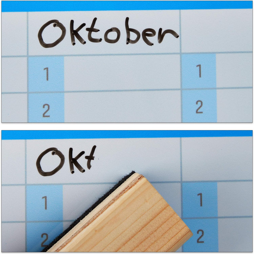 Relaxdays Whiteboard, Jahresplaner, abwischbar, magnetisch, Planungstafel mit Stiftablage, Magnetwan