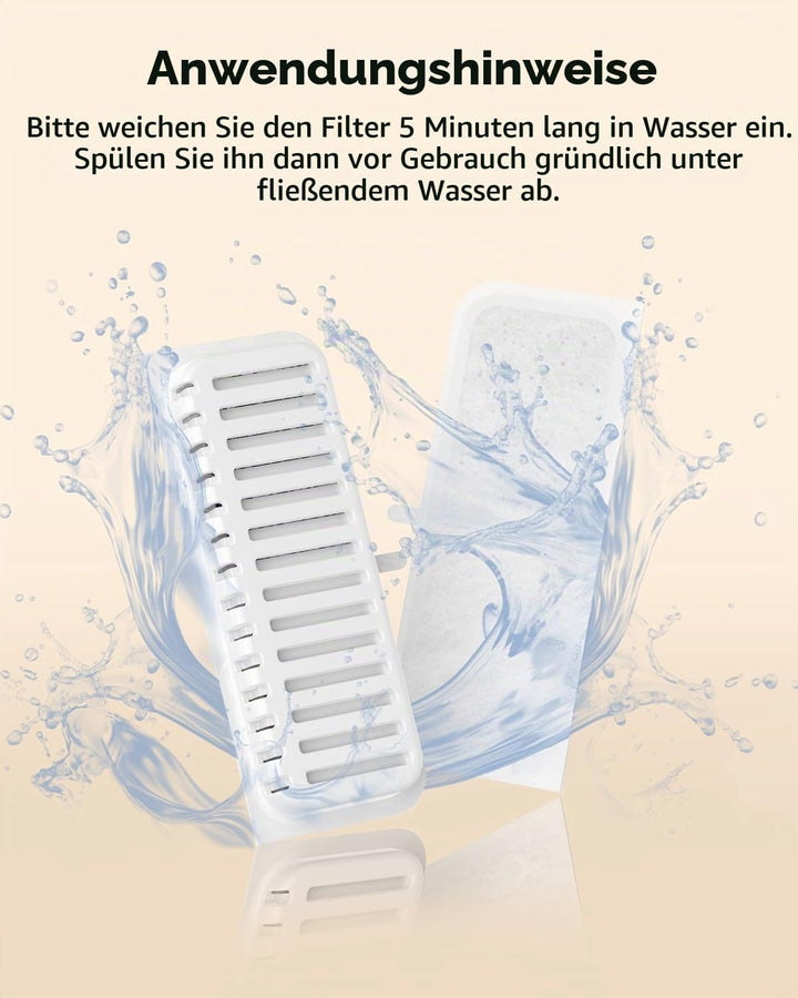 Tomxcute Katzenbrunnen Filter Set, 10 Filter + 2 Schwämme für 108oz/3.2L Katzenbrunnen Katzenbrunnen