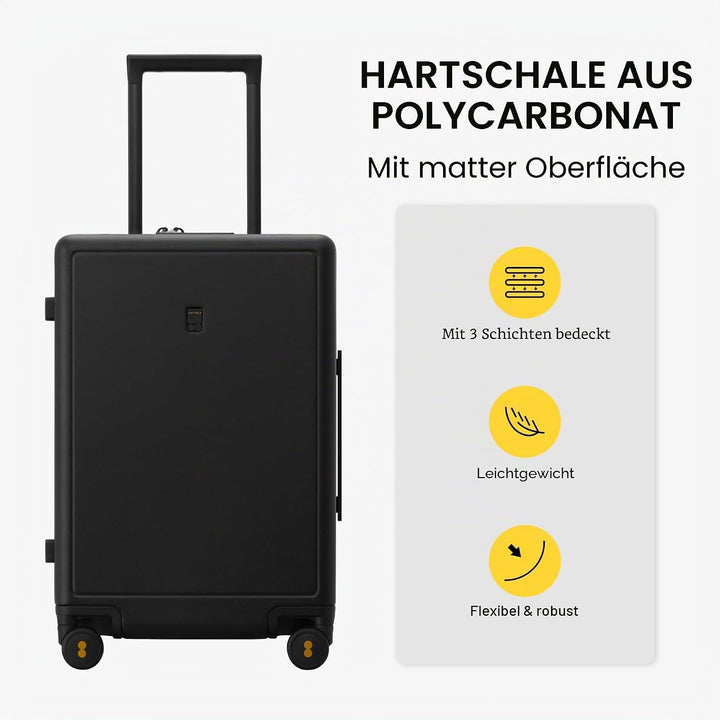 LEVEL8 Koffer Trolleys handgepäck Leichtgewicht 100% PC mit Organizer Set 4-teilig TSA Zahlenschloss