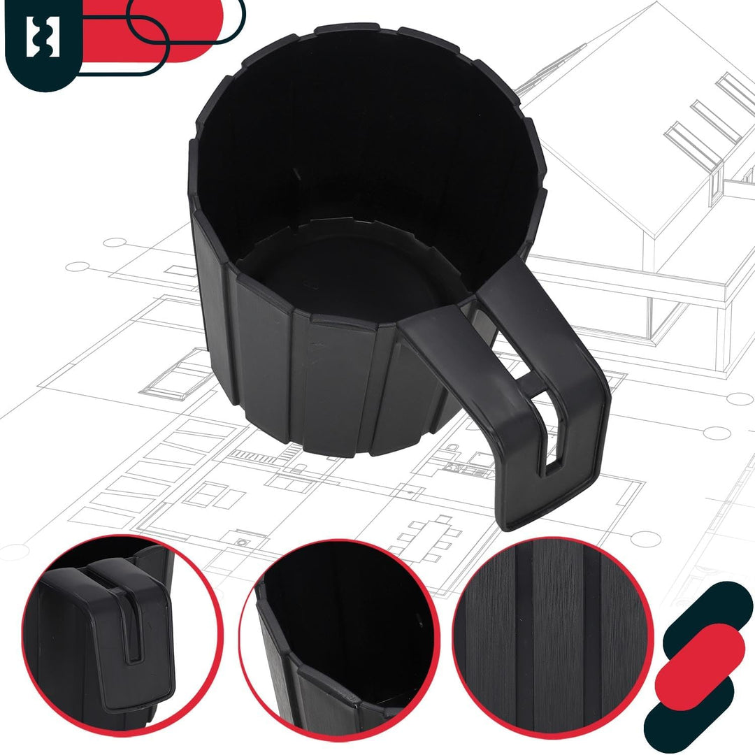 KOTARBAU® 6er Set Blumentopf Hängend - Pflanzkübel - ⌀ 15 cm H: 13 cm Anthrazit - Übertopf Kunststof