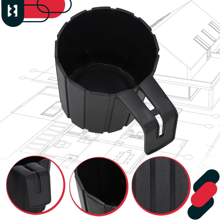 KOTARBAU® 6er Set Blumentopf Hängend - Pflanzkübel - ⌀ 15 cm H: 13 cm Anthrazit - Übertopf Kunststof