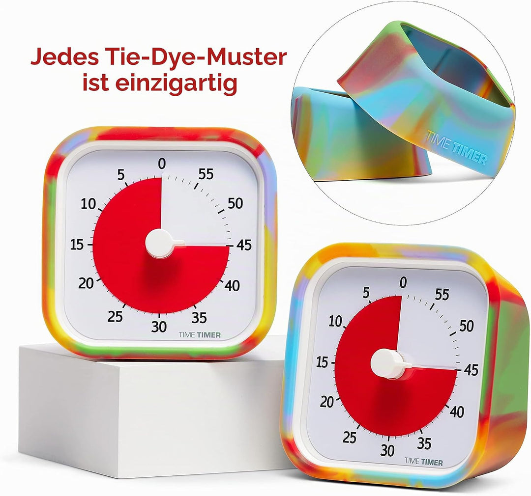 Time Timer MOD Tie Dye – Spezial-Edition – Visueller Timer für Kinderlernen, Bürouhr für Lehrer, Hei