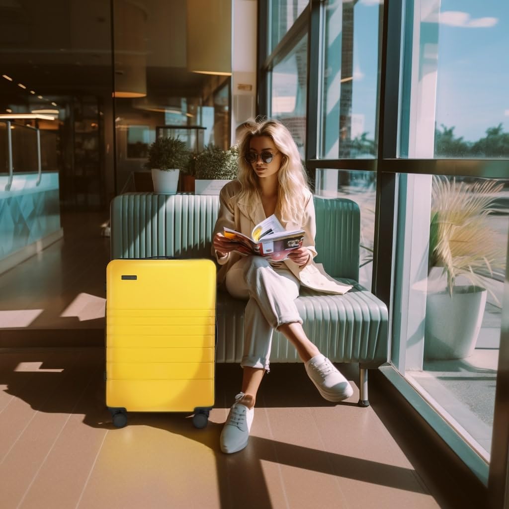 ETERNITIVE - Koffer I Reisekoffer aus ABS I Rollkoffer I Reisetrolley Leicht mit Doppelrollen 360° I