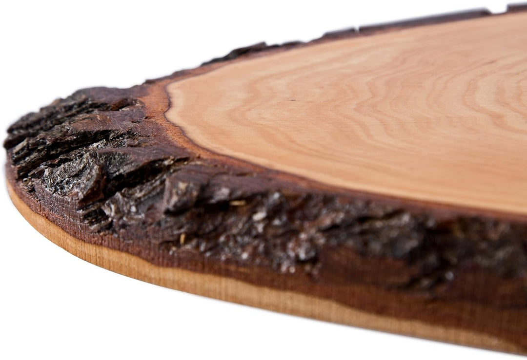 Batania Rindenholzbrett oval ca. 58-65 x 22-26cm, rustikales Servierbrett, Aufschnittbrett, einzigar