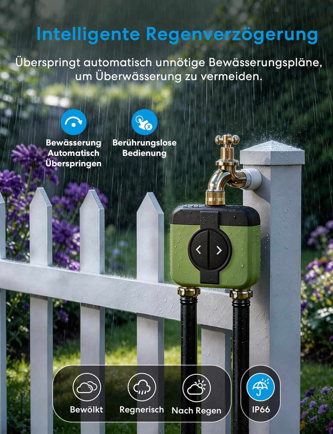 Meross Bewässerungscomputer WLAN 2 Ausgänge | Hub MSH450/MSH400 Erforderlich | Automatische Bewässer