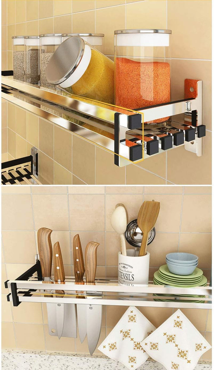 Hestiyaa Besteckkasten Gewürzregal Edelstahl Gewürzregale aus Metall Für Gewürze als Küchenablage Sc