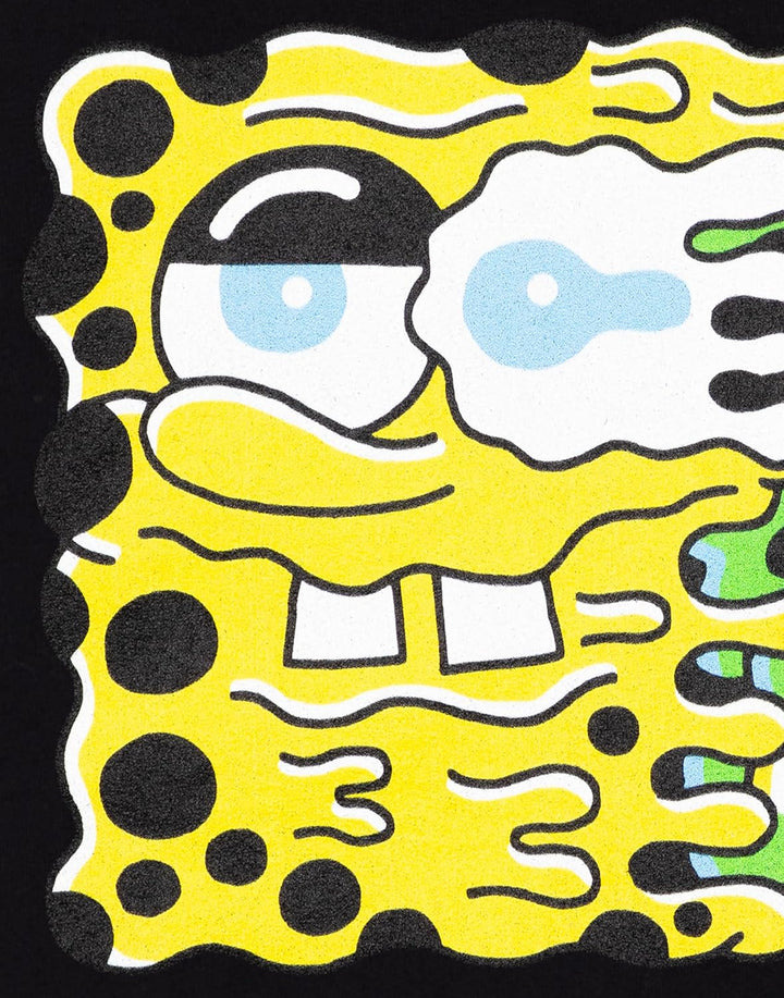 Spongebob Schwammkopf Herren Kapuzenpullover Schwarz | Kreatives Cartoon-Grafik-Sweatshirt | Warmer