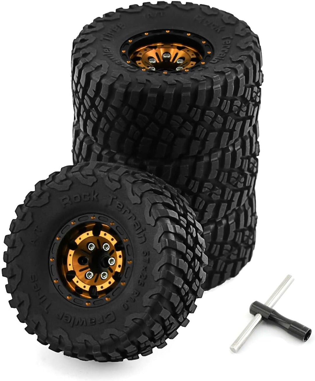 KEEDA 57mm RC Reifen und Räder, 1,0 Zoll Micro Beadlock Felge für 1/18 TRX4M 1/24 RC Crawler Car Axi