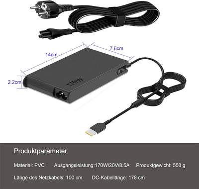 𝐍𝐞𝐮𝐞𝐬 170W 135W Laptop Ladegerät,für Lenovo ThinkPad P53 P70 P71 P72 P73 W540 Legion Y7000 Y7000P Y9