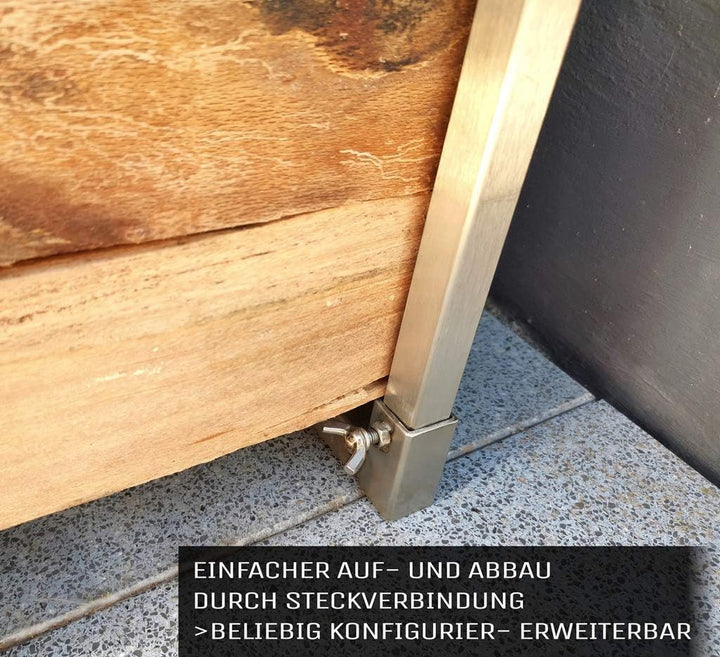 NAMOR Holzstapelhilfe aus Edelstahl Kaminholzregal | Brennholz | Stapelhilfe | Holzstapelhalter | V2