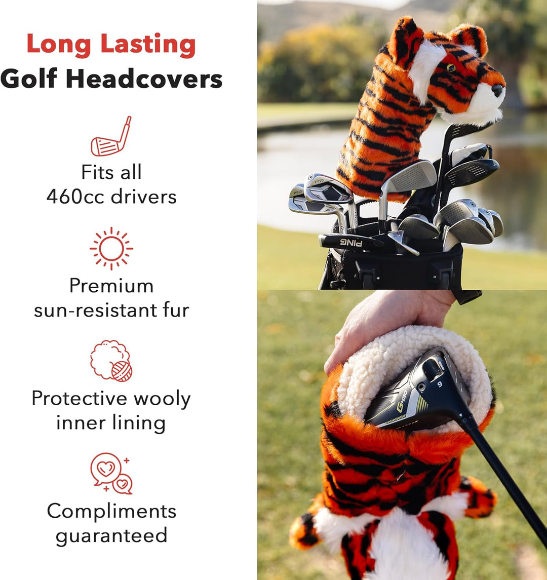 Daphne’s Headcovers Tiger Headcover Funny Golf Club Cover Stylish Protection for Club Driver Headcov
