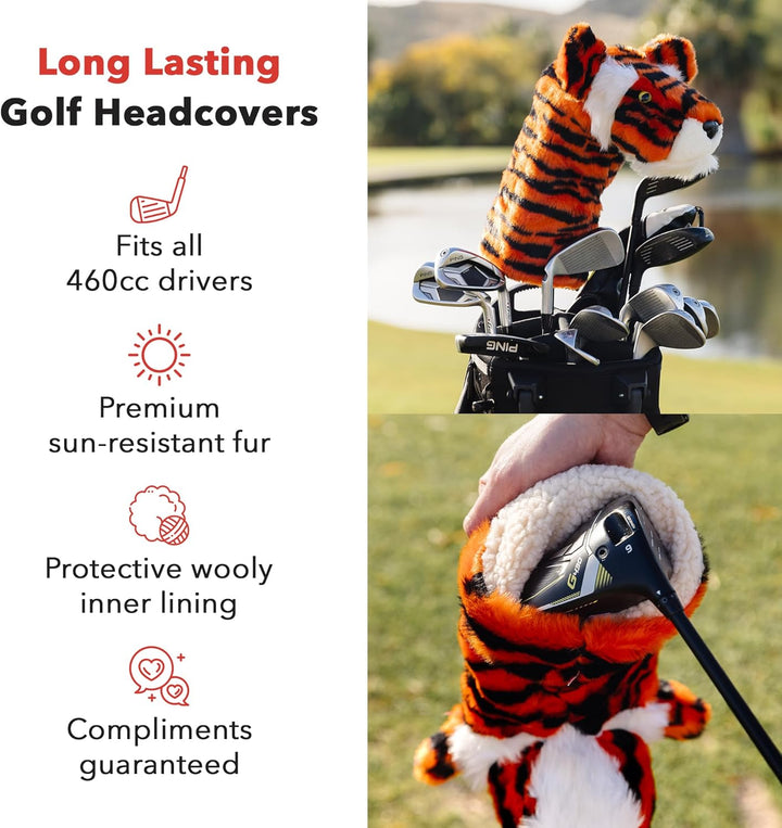 Daphne’s Headcovers Tiger Headcover Funny Golf Club Cover Stylish Protection for Club Driver Headcov