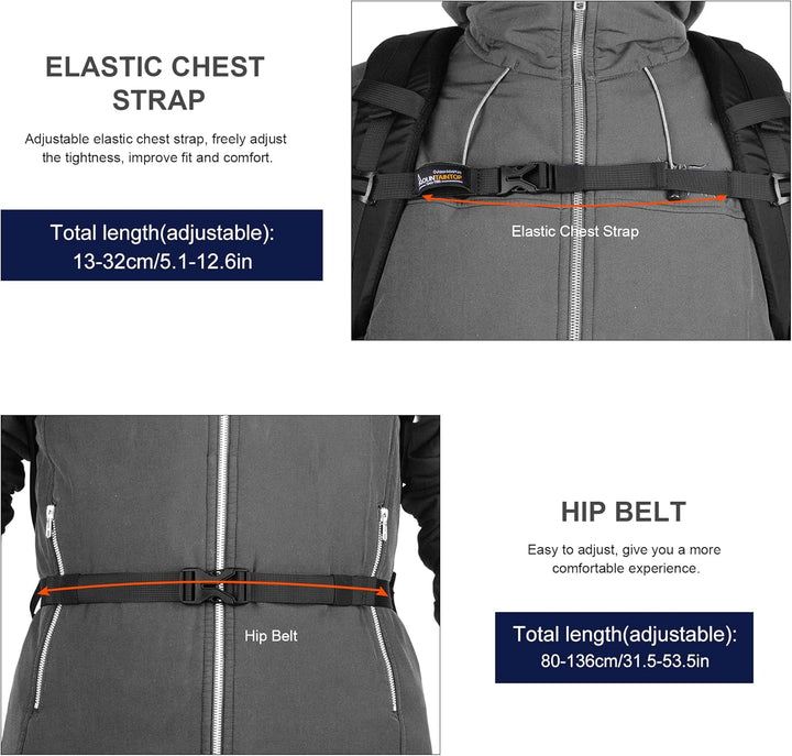 Mountaintop 25L/30L Wanderrucksack Daypack Damen Herren für Tageswanderungen, Outdoor, Radtouren 25L