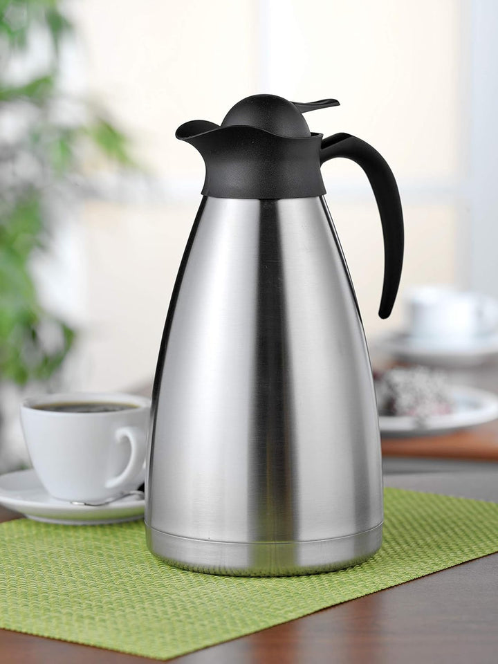 Esmeyer Isolierkanne Thermoart 2 Liter, Edelstahl, silberfarben/schwarz, 2 Liter