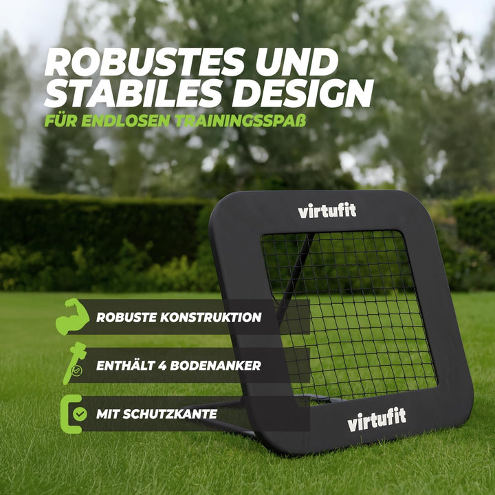 Virtufit Verstellbarer Fussball-Rebounder Pro - Kickback - Tchouck - 84 x 84 cm / 100 x 100 cm / 124